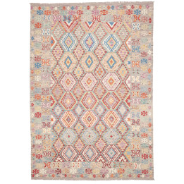 Tappeto Originale Kilim Afghanistan 203x291 Gri