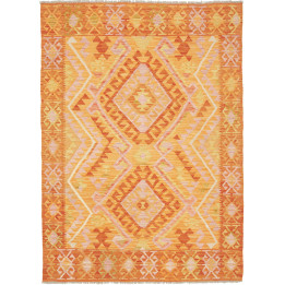 Hand Made Rug Kilim Afghanistan 131x181 Orange