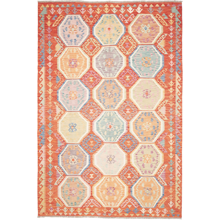 Hand Made Rug Kilim Afghanistan 201x304 Rust Re