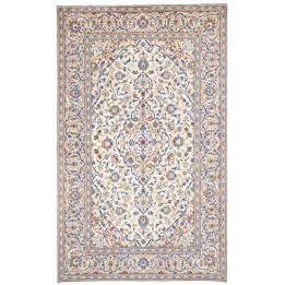 Hand Made Rug Kashan Persia 198x297 Ivory Blue
