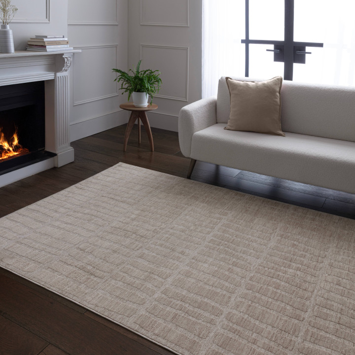 Tappeto Laurent geometrico beige tortora chiaro