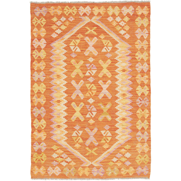 Hand Made Rug Kilim Afghanistan 100x149 Orange