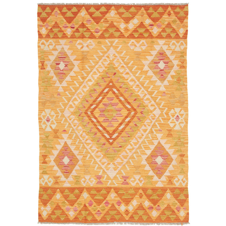 Hand Made Rug Kilim Afghanistan 102x146 Orange
