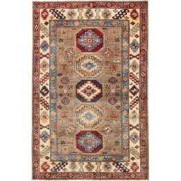 Hand Made Rug Kazak Fine Pakistan 122x190 Taupe