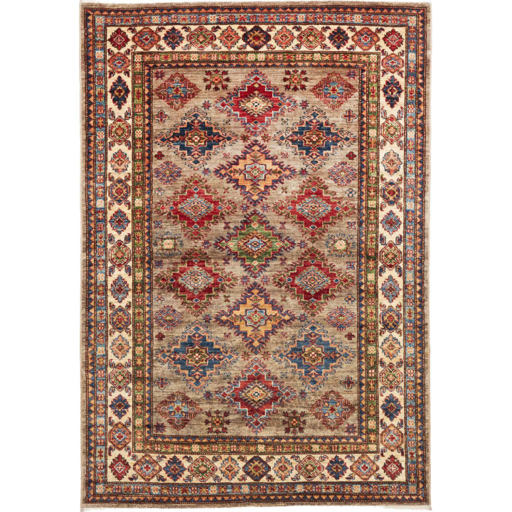 Hand Made Rug Kazak Fine Pakistan 126x184 Beige