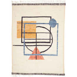Hand Made Rug Berber Pakistan 177x239 Ivory Blu