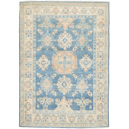 Tappeto Originale Kazak Afghanistan 140x205 Blu