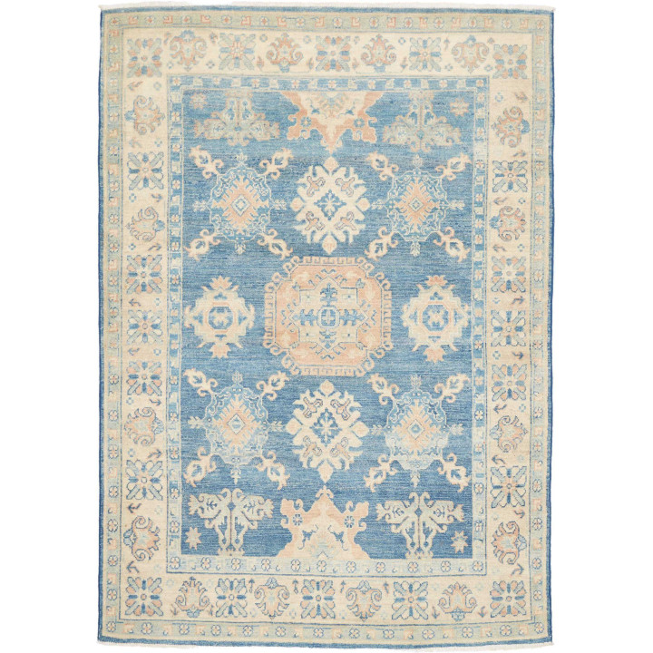 Tappeto Originale Kazak Afghanistan 140x205 Blu