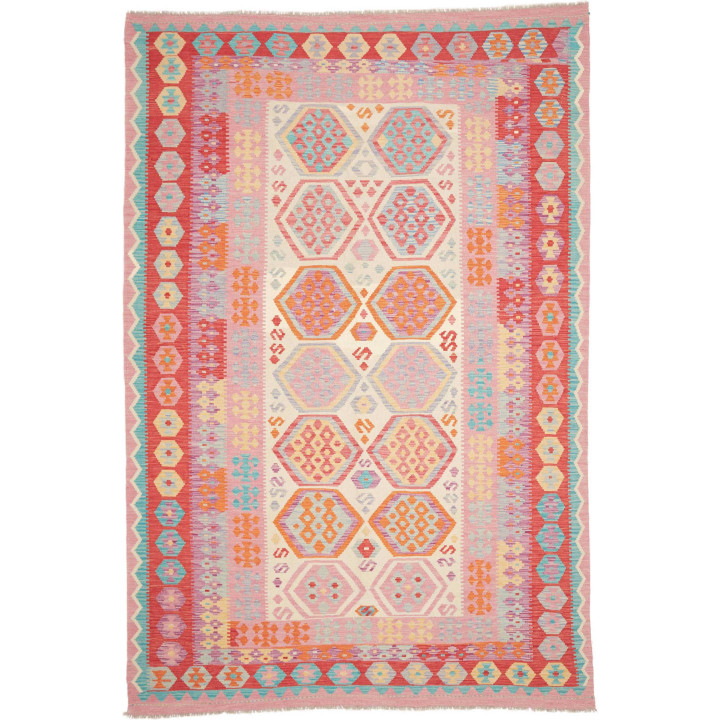 Hand Made Rug Kilim Afghanistan 201x303 Pink Re