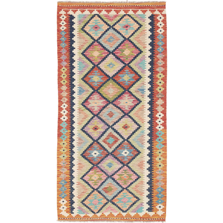 Hand Made Rug Kilim Afghanistan 100x195 Brick R