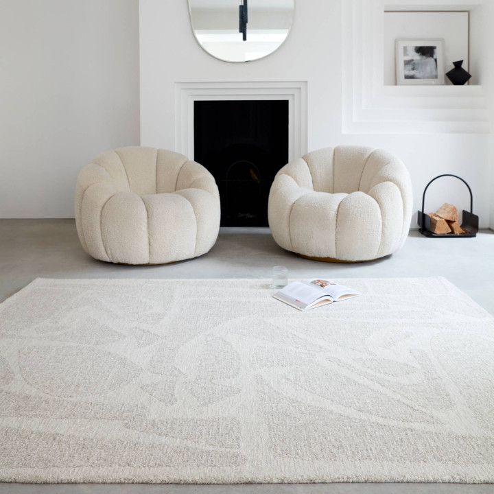 Rug Loxley abstract light grey and beige 160x230