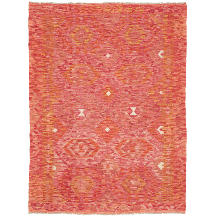 Hand Made Rug Kilim Afghanistan 137x186 Red Ora