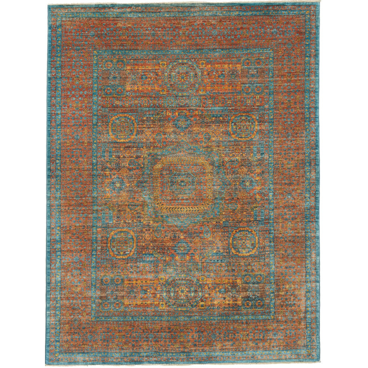 Hand Made Rug Kairo Pakistan 152x200 Rust Teal