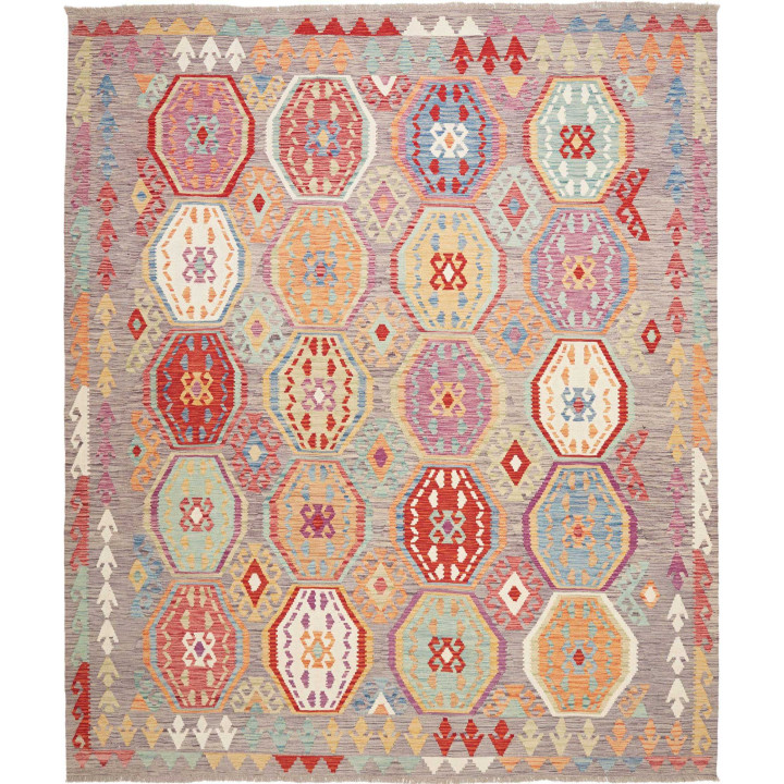 Tappeto Originale Kilim Afghanistan 247x292 Gri