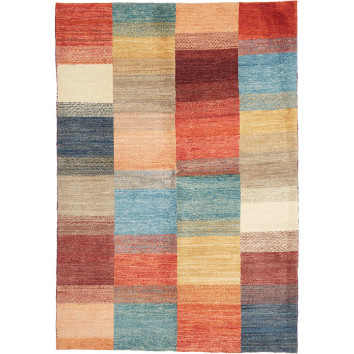 Hand Made Rug Mosaic Pakistan 123x177 Red Light