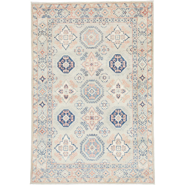 Hand Made Rug Kazak Afghanistan 122x180 Beige B