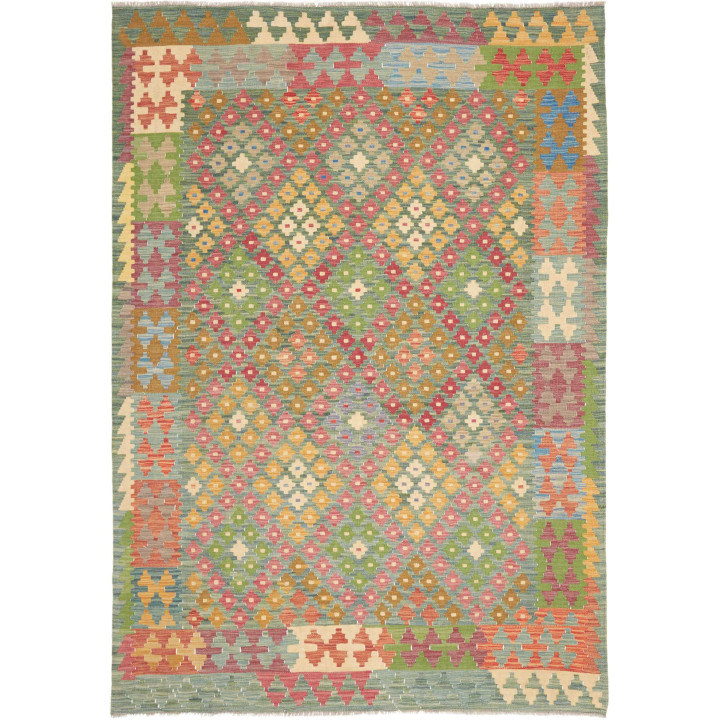 Hand Made Rug Kilim Afghanistan 176x247 Green M