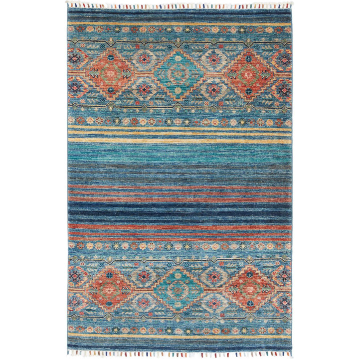 Hand Made Rug Istintia Pakistan 99x152 Petrol B