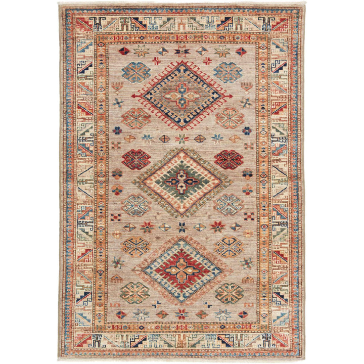 Hand Made Rug Kazak Fine Pakistan 101x148 Beige