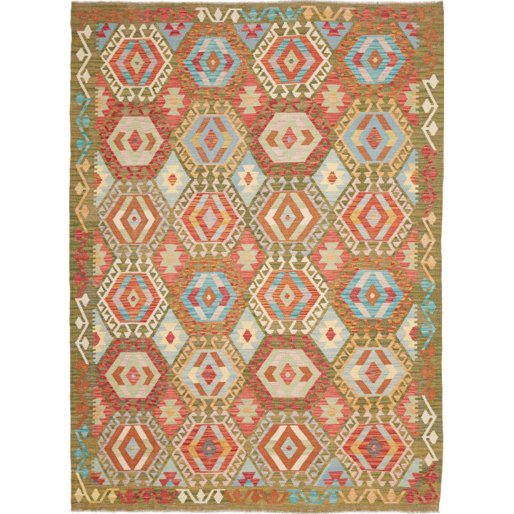 Hand Made Rug Kilim Afghanistan 180x246 Olive G
