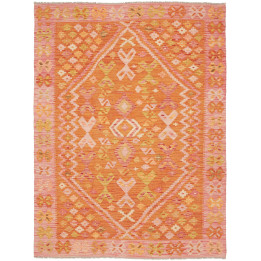 Hand Made Rug Kilim Afghanistan 135x181 Orange