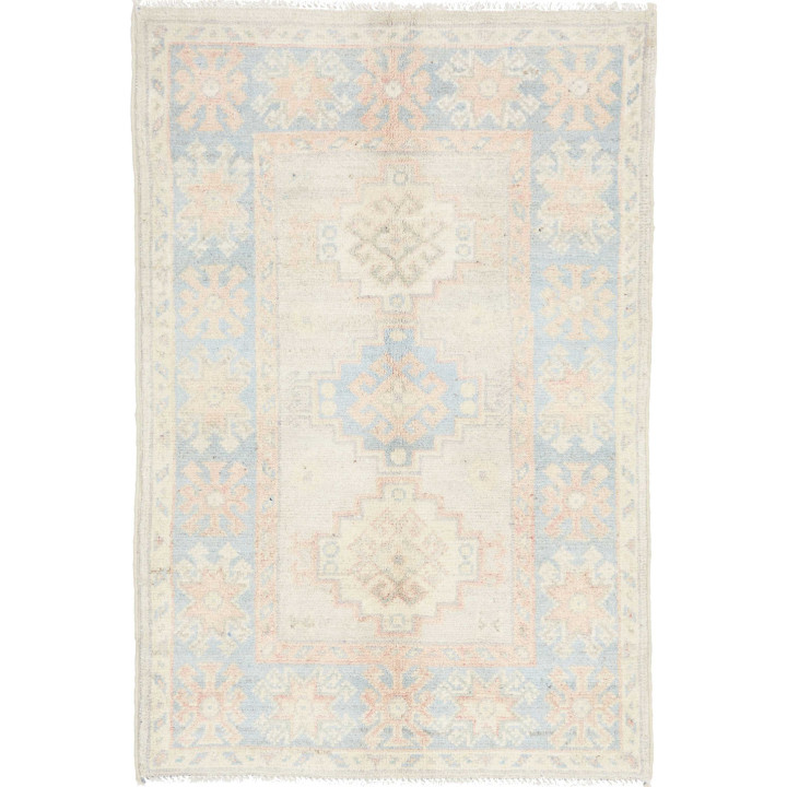 Hand Made Rug Kazak Afghanistan 62x91 Light Blu