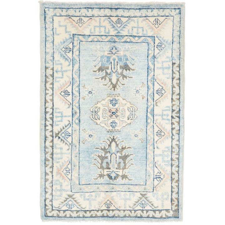 Hand Made Rug Kazak Afghanistan 60x90 Blue Ivor