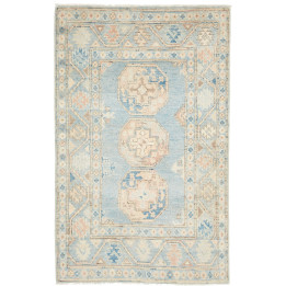 Hand Made Rug Kazak Afghanistan 86x138 Light Bl