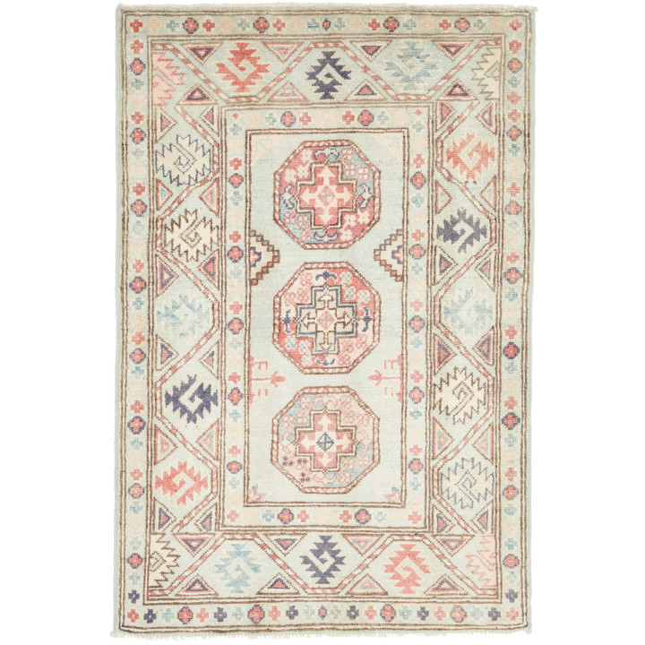 Hand Made Rug Kazak Afghanistan 83x125 Light Bl