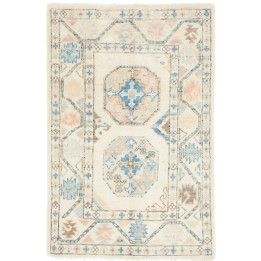 Hand Made Rug Kazak Afghanistan 60x90 Ivory Blu