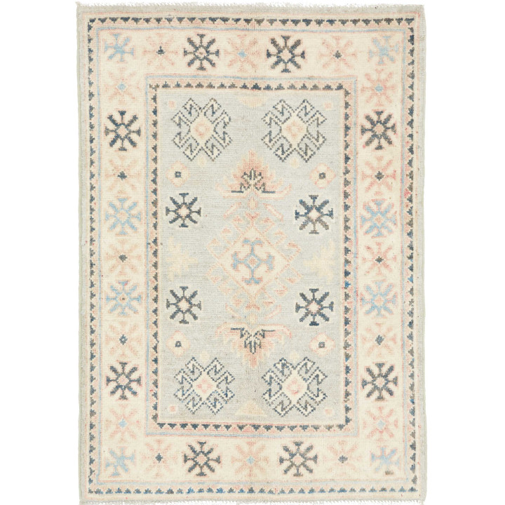 Hand Made Rug Kazak Afghanistan 66x94 Grayish B
