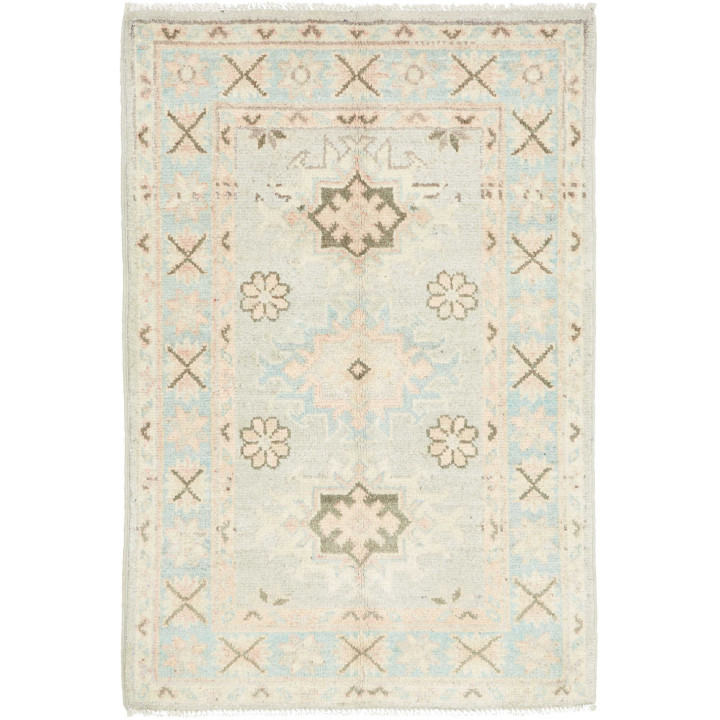 Hand Made Rug Kazak Afghanistan 64x93 Light Blu