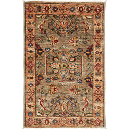 Hand Made Rug Kazak Fine Pakistan 62x96 Taupe B