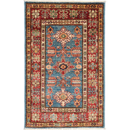 Tappeto Originale Kazak Fine Pakistan 61x95 Blu