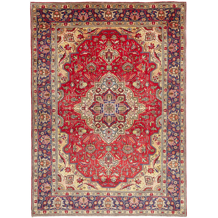 Hand Made Rug Tabriz Persia 204x285 Red Dark Bl