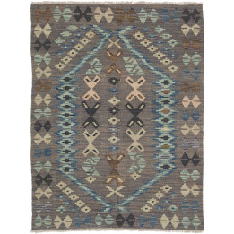 Hand Made Rug Kilim Afghanistan 102x136 Brown L