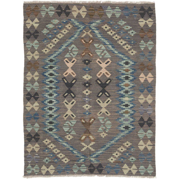 Hand Made Rug Kilim Afghanistan 102x136 Brown L