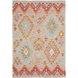 Hand Made Rug Kilim Afghanistan 98x146 Grey Blu