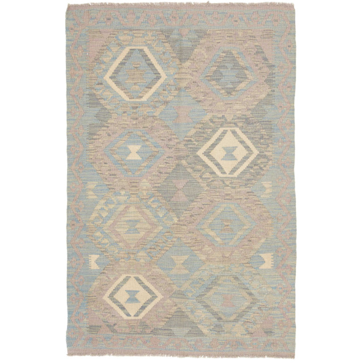 Hand Made Rug Kilim Afghanistan 96x149 Blue Tau