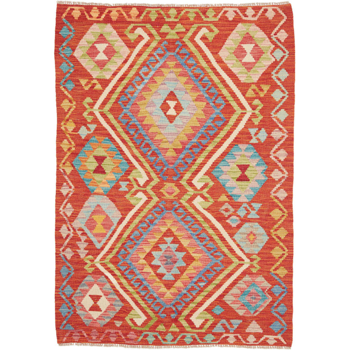 Hand Made Rug Kilim Afghanistan 102x146 Red Mul