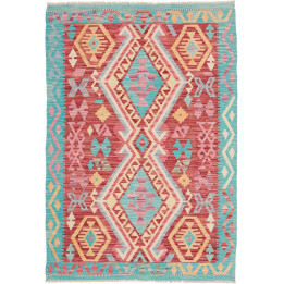 Hand Made Rug Kilim Afghanistan 100x141 Red Lig