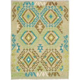Hand Made Rug Kilim Afghanistan 104x140 Sage Gr