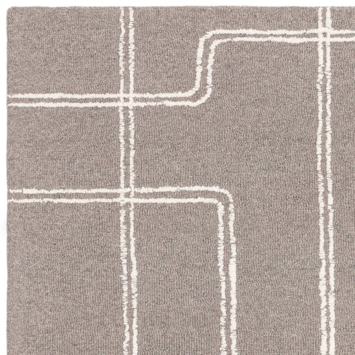 Tappeto Ada geometrico grigio taupe e avorio 120