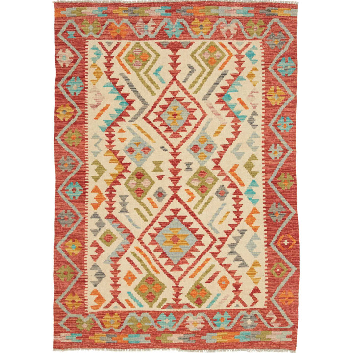 Hand Made Rug Kilim Afghanistan 123x175 Red Ivo