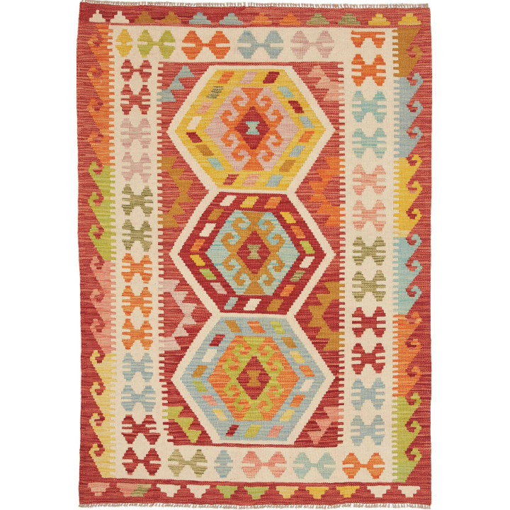 Hand Made Rug Kilim Afghanistan 123x174 Red Mul