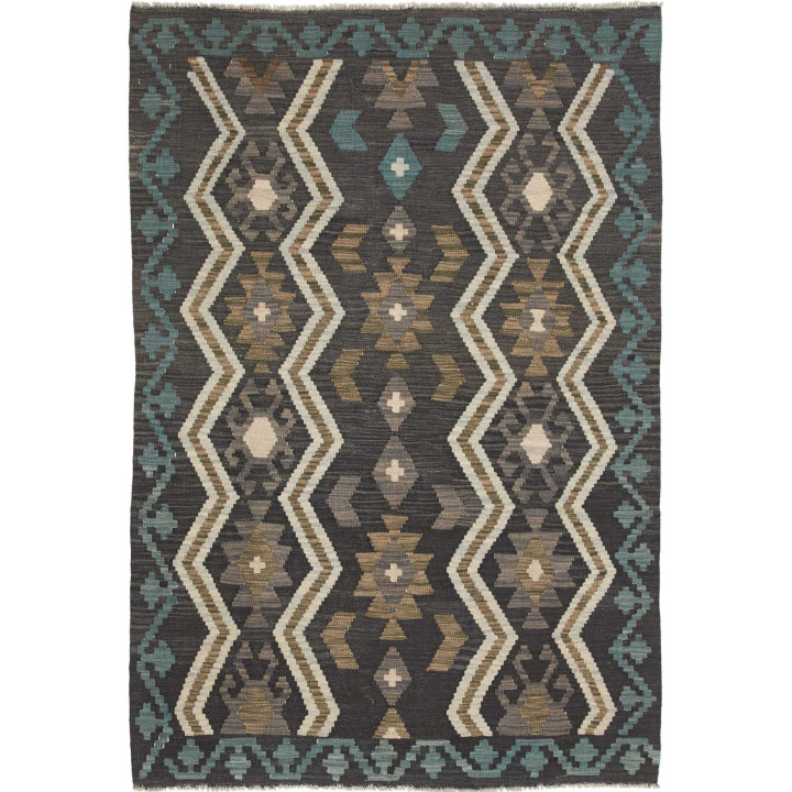 Hand Made Rug Kilim Afghanistan 121x177 Dark Gr