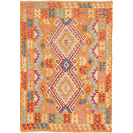 Hand Made Rug Kilim Afghanistan 122x174 Orange