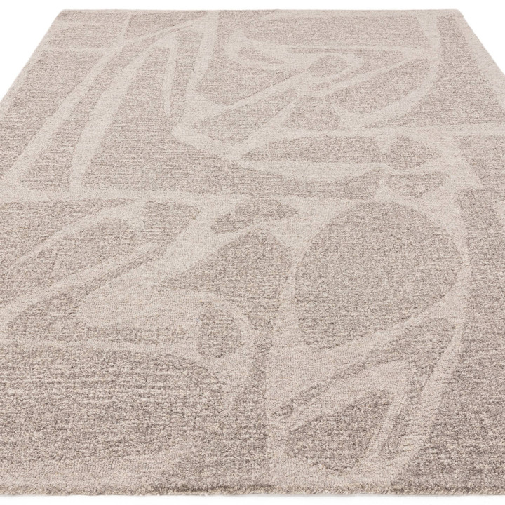 Tappeto Loxley astratto tortora e beige chiaro 2