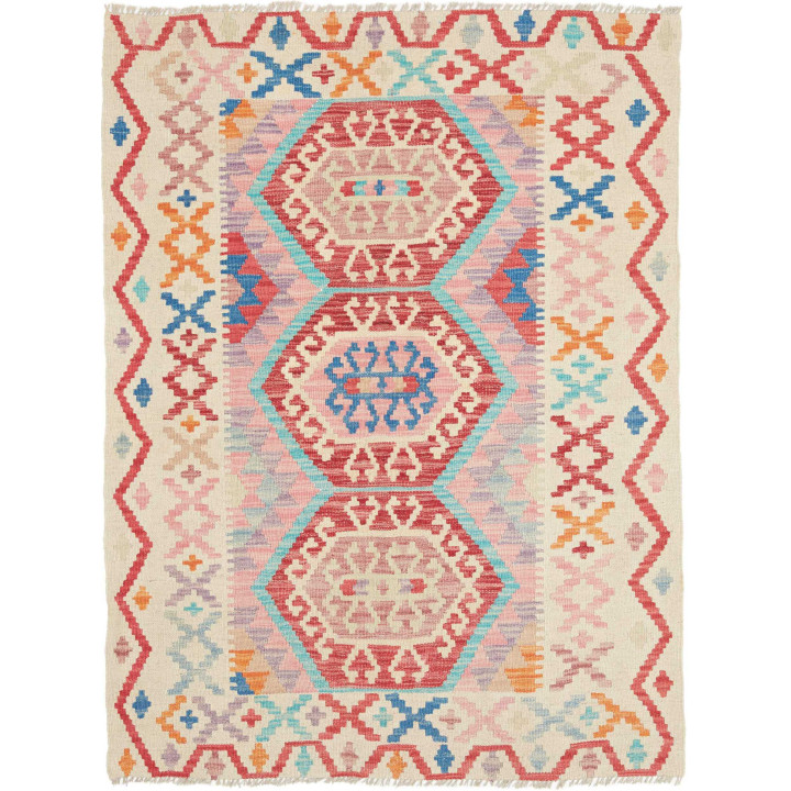 Hand Made Rug Kilim Afghanistan 105x141 Ivory R