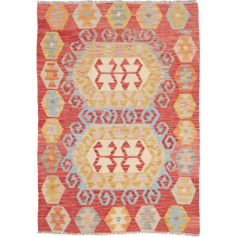 Hand Made Rug Kilim Afghanistan 104x146 Red Ivo
